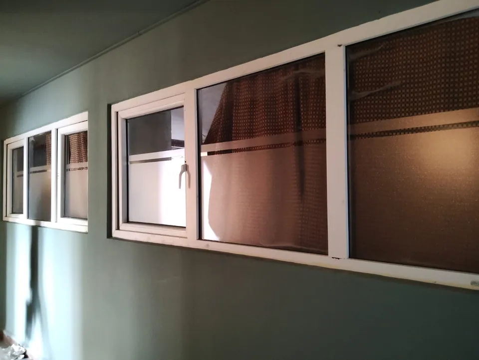 Frosted film on office windows